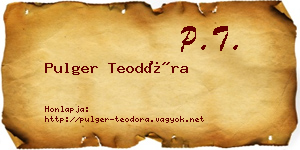 Pulger Teodóra névjegykártya